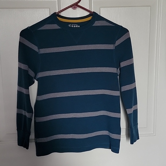 Arizona Jean Company Other - Arizona Boys, medium, teal and gray striped long sleeved shirt.
